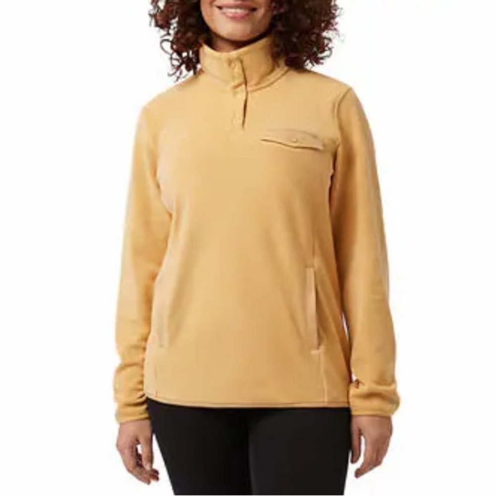 32 Degrees Fleece Pullover Sweater Mustard Yellow Size L